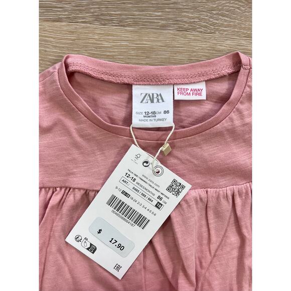 Zara Short Sleeve Ruffle Sleeve Shirt - Size 12-18m - Picture 2 of 4